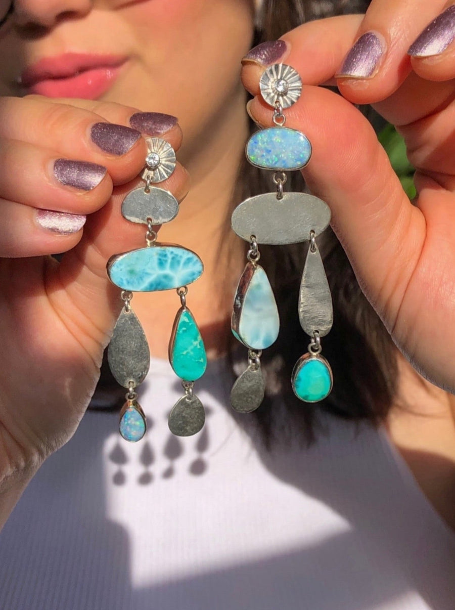 MAR Earrings // Larimar, Opal & Turquoise