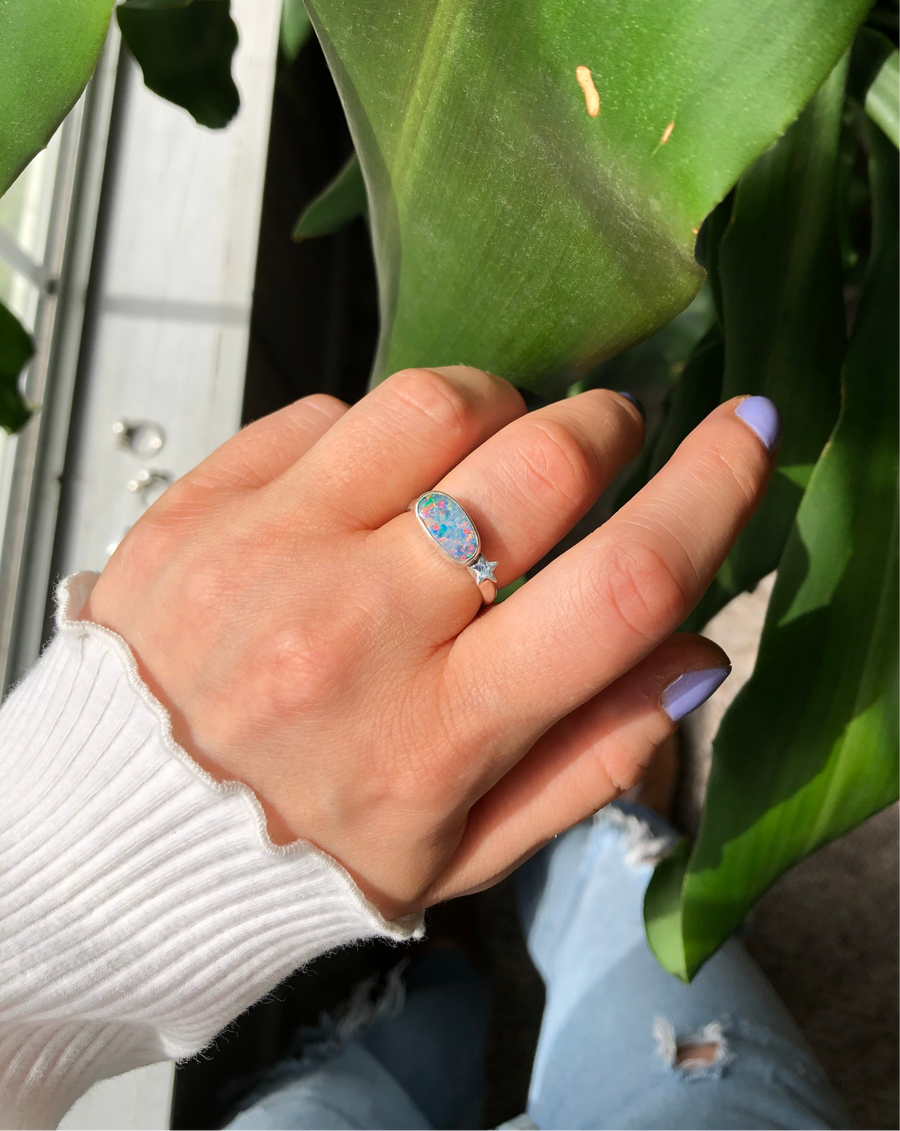 ESTRELLA// Size 7.5-8 Australian Opal Ring