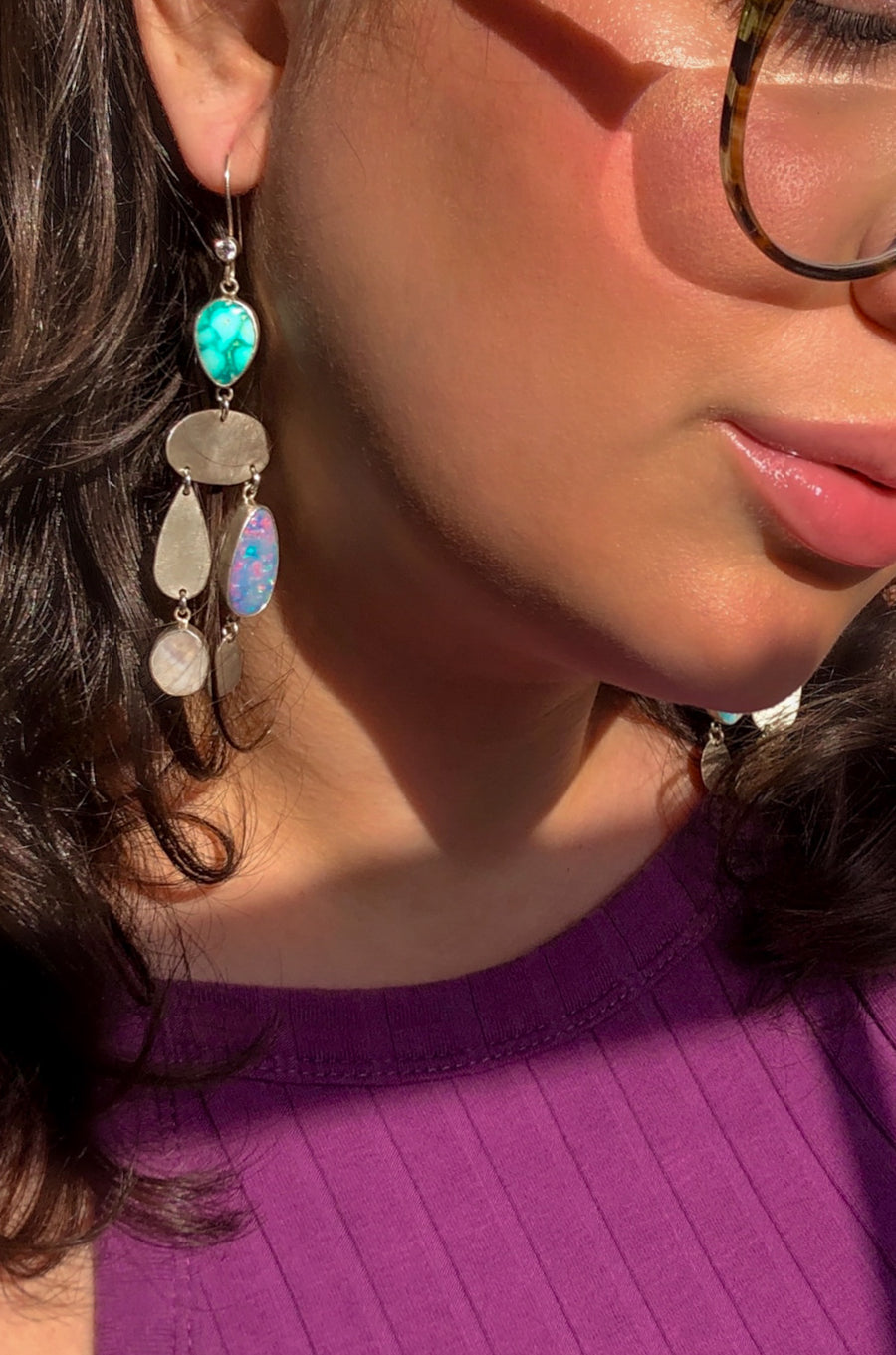AIRE Earrings // Larimar, Opal, Moonstone & Turquoise