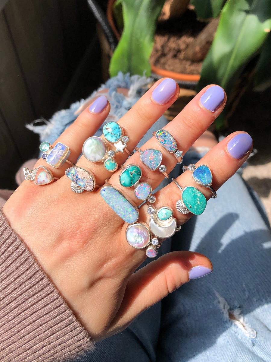 LAIKA // Size 6.25-6.75 // Australian Opal Cluster Ring