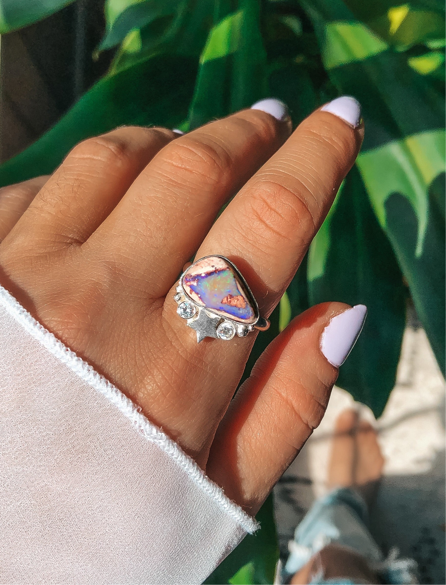 OPAL Ring // Mexican Fire Opal // Unfinished