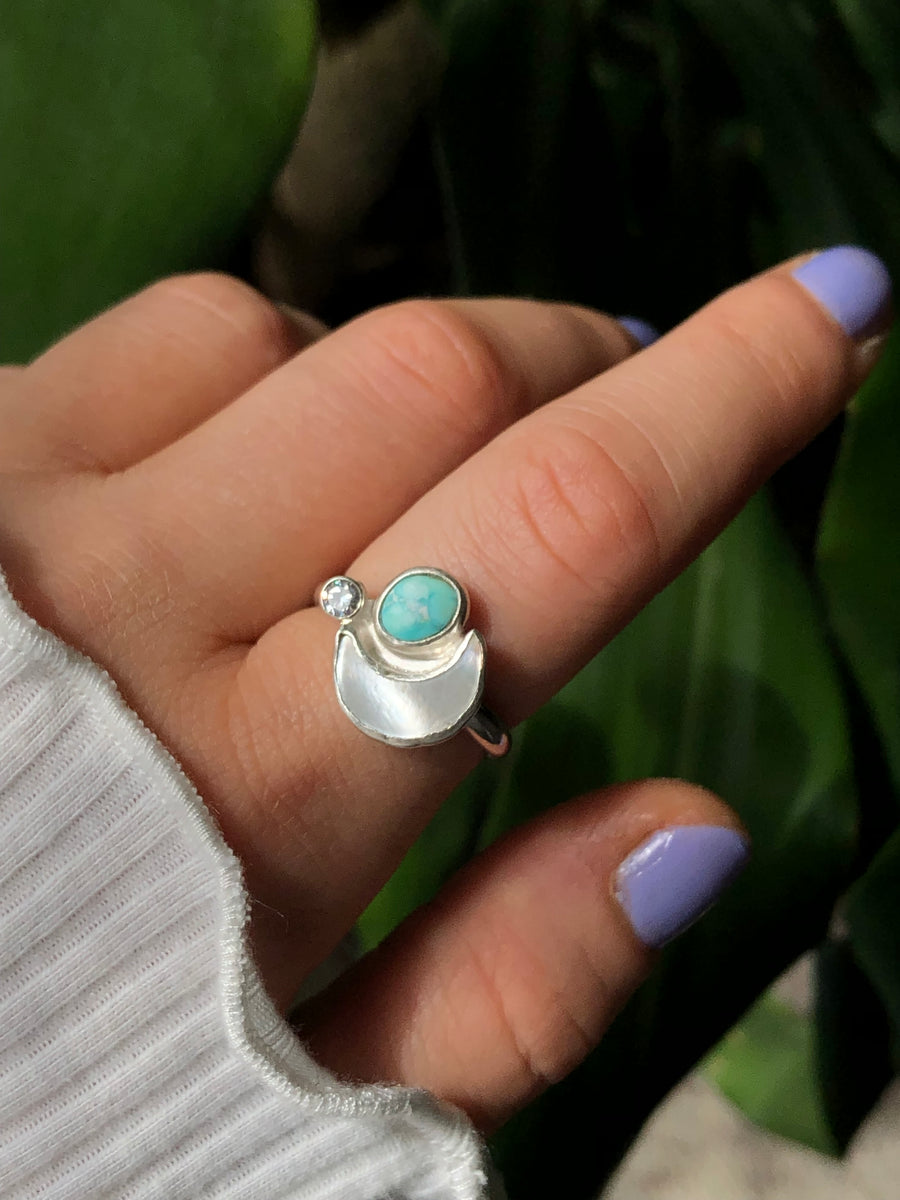 LUNA // Size 9-9.5 // Pearl Moon Cluster Ring