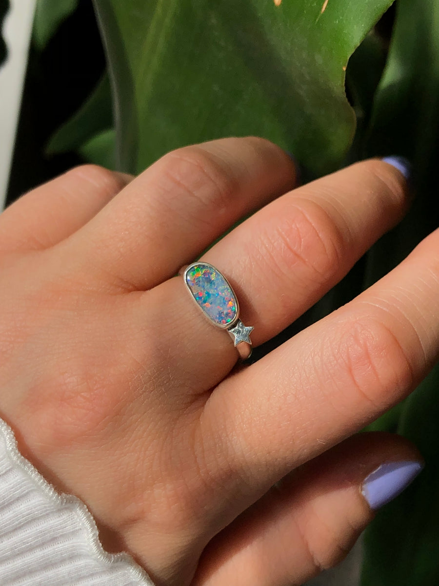 ESTRELLA// Size 7.5-8 Australian Opal Ring