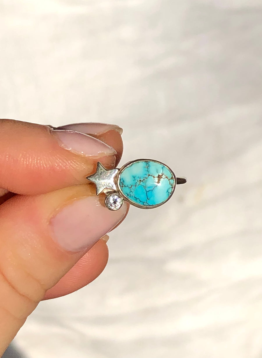 ESTRELLA // Size 7-7.5 // Blue Moon Turquoise Cluster Ring