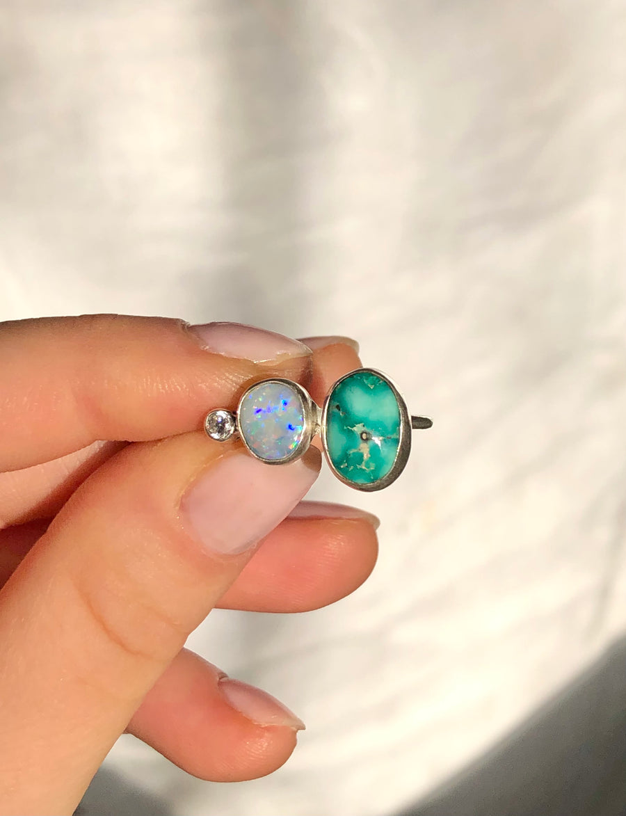 LAIKA // Size 7-7.5 Turquoise & Australian Opal Ring