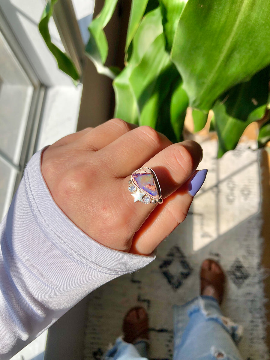 OPAL Ring // Mexican Fire Opal // Unfinished