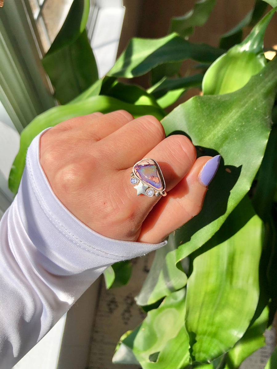 OPAL Ring // Mexican Fire Opal // Unfinished