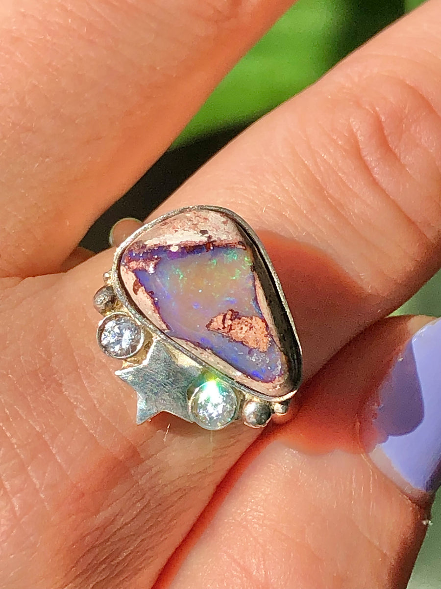 OPAL Ring // Mexican Fire Opal // Unfinished