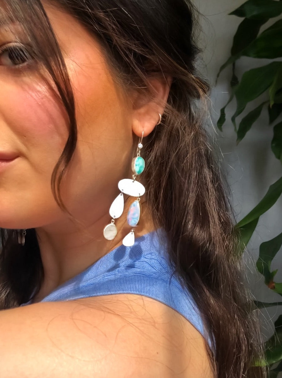 AIRE Earrings // Larimar, Opal, Moonstone & Turquoise
