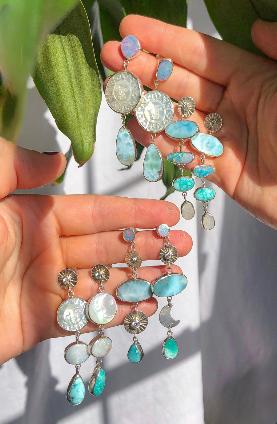 AMELIA Earrings // Larimar, Opal, Moonstone & Turquoise