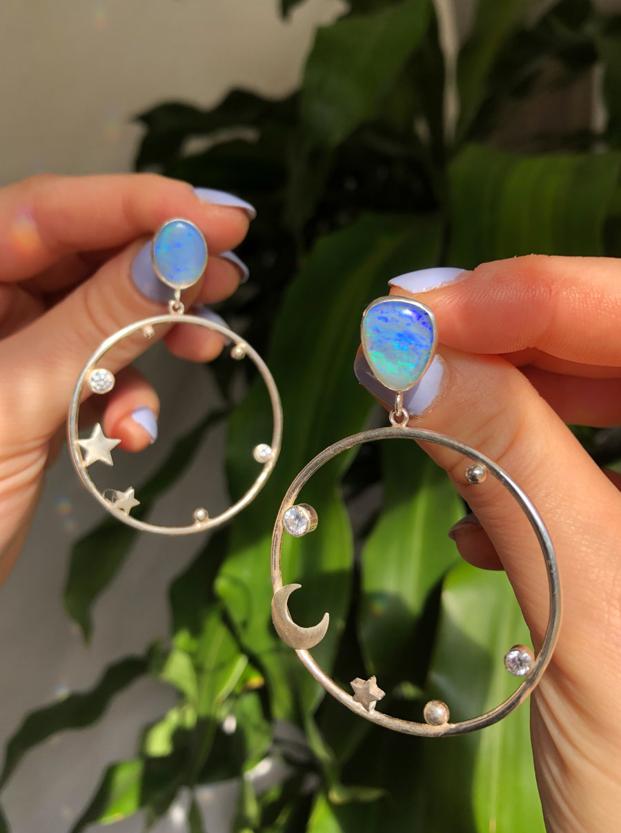 AURORA Hoop Earrings // Australian Opal
