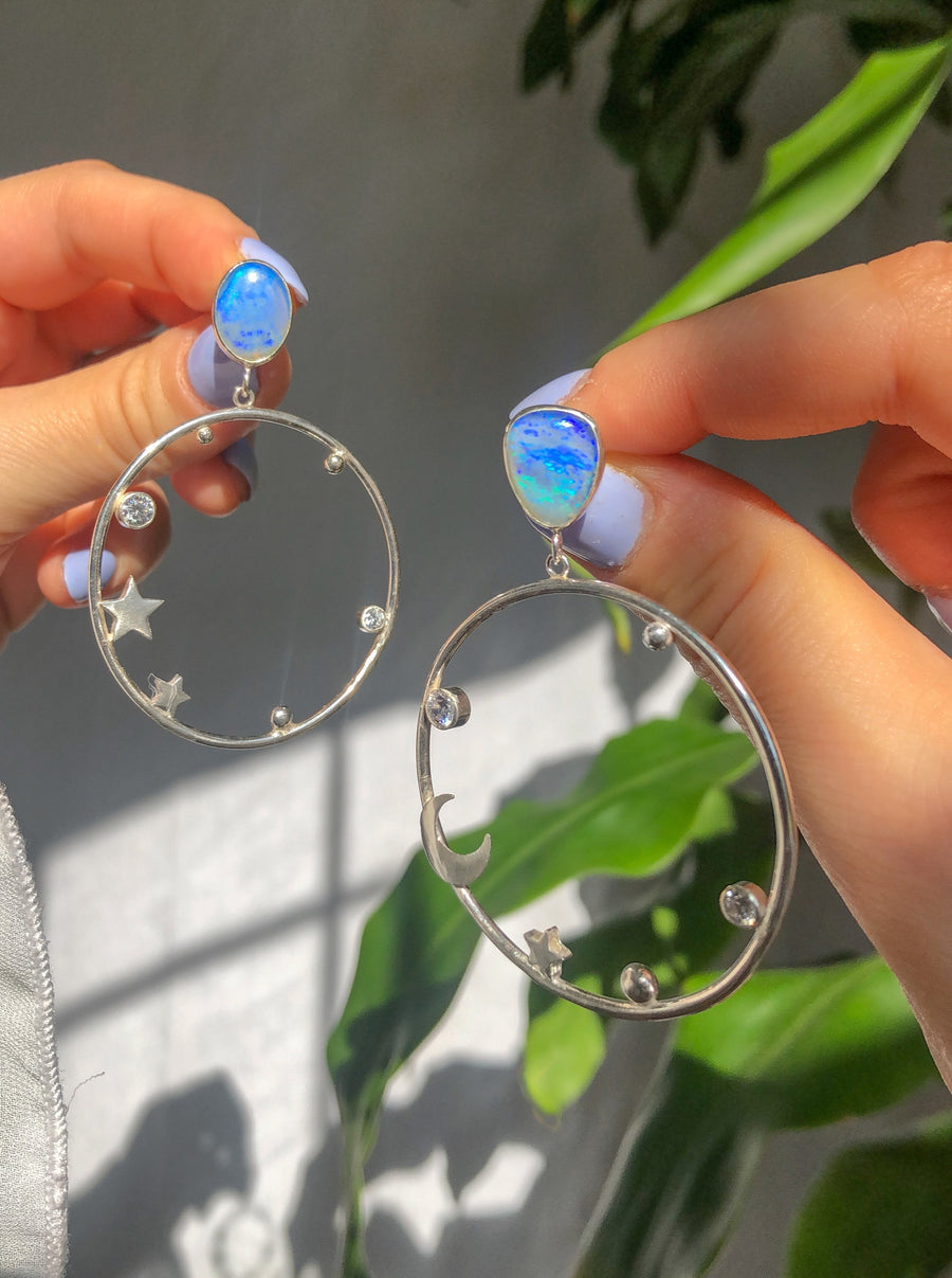 AURORA Hoop Earrings // Australian Opal