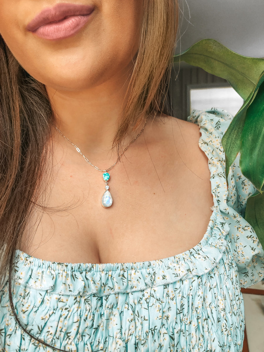 DOS Necklace // Sonoran Mountain Turquoise & Moonstone