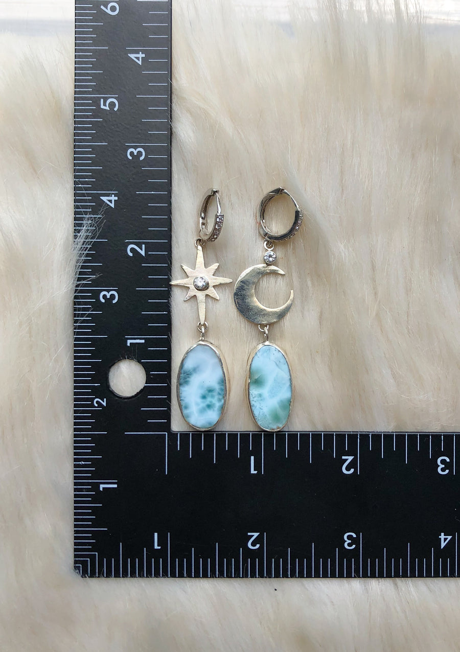 ESTRELLA & LUNA Earrings //  Larimar